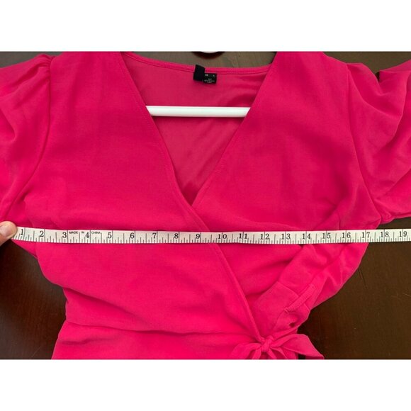 Vero Moda V-Neck True Wrap Blouse Top in Hot Pink Size Small Career - Picture 11 of 14